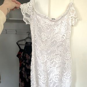 Off Shoulder Lace Mini Dress